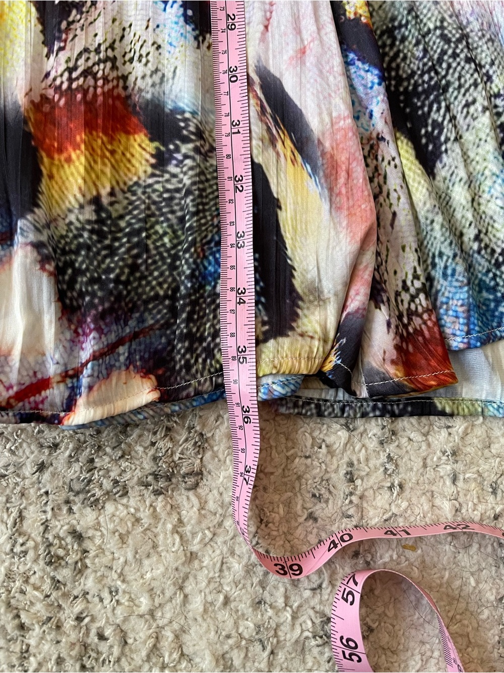Anthropologie Women’s Midi Abstract Colorful Print Zip Skirt- Size 14 - Picture 6 of 14